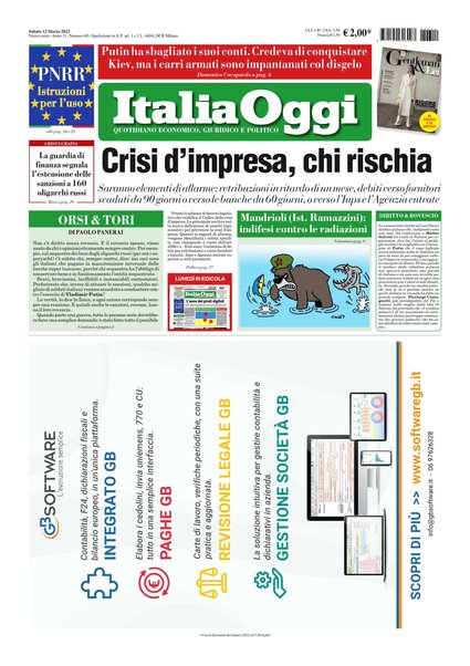 Italia oggi : quotidiano di economia finanza e politica